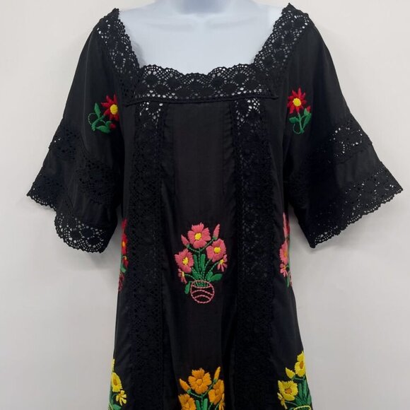 Christy Dawn Handmade Floral Embroidered Simone Maxi Dress in Noir Embroidery - Picture 10 of 15